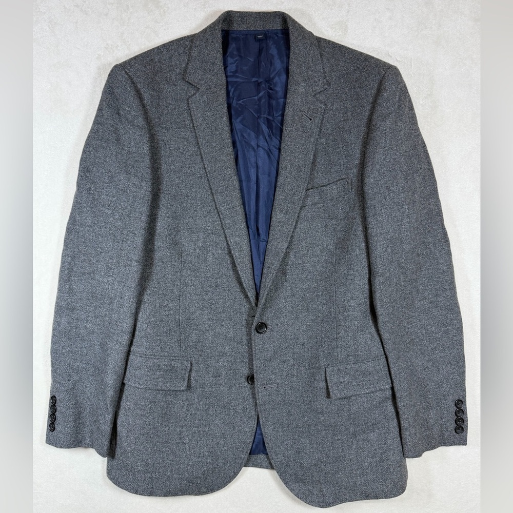 J. Crew 42R Classic Wool Blend Charcoal Gray Blazer Staple Business Coat